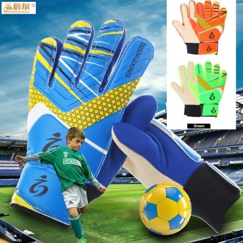 300p Children Football Fans Goalkeeper Gloves,Non-slip Foaming PU Leather Soccer Gloves,Suitable for 7-15 age Boys Goalie Gloves