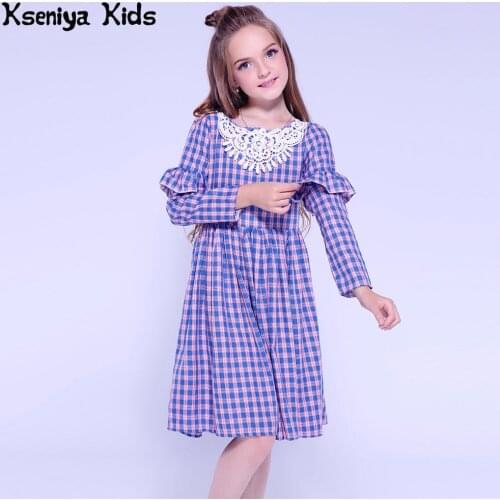 Kseniya Kids Clothes Baby Girls Dress Long Sleeve Cotton Flower Princess Girl Party Dress Children Evening Dresses 6 8 10
