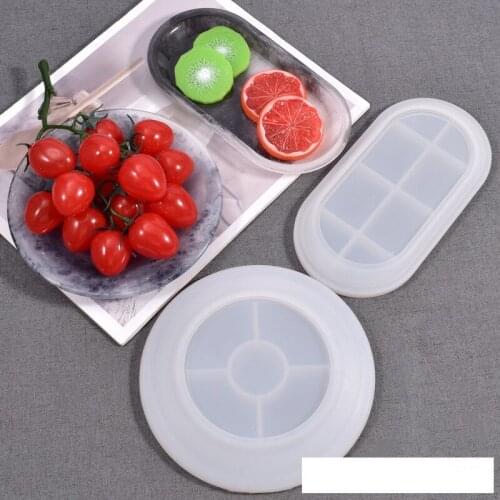 DIY Crystal Epoxy Silicone Molds Homemade Daily Round Oval Dish Compote