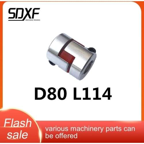 1PC D80 L114 Flexible plum clamp coupler shaft size CNC Jaw shaft coupling 20/22/24/25/28/30/32/35/38/40/42/45mm