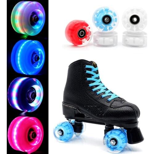 #H40 Luminous Light Up Quad Roller Skate Wheels Bearings Installed Pop-Quad Roller Luminous roller skate roller skate wheels