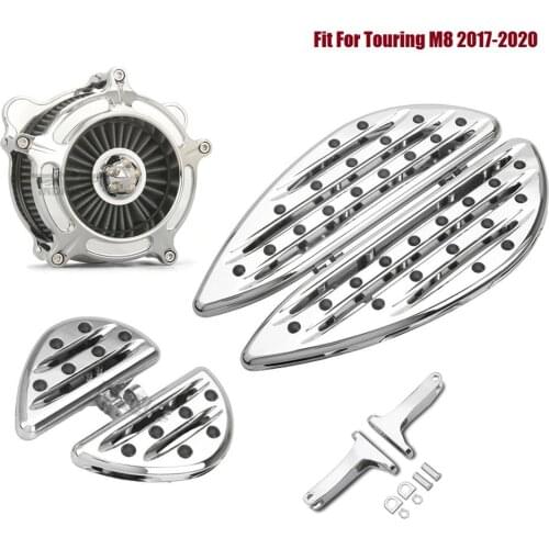 Chrome Driver Passenger Floorboards Air Filter Fit For harley 2017-2020 FLTRU Road Glide Ultra road king M8 FLHX FLHR FLTR FLH