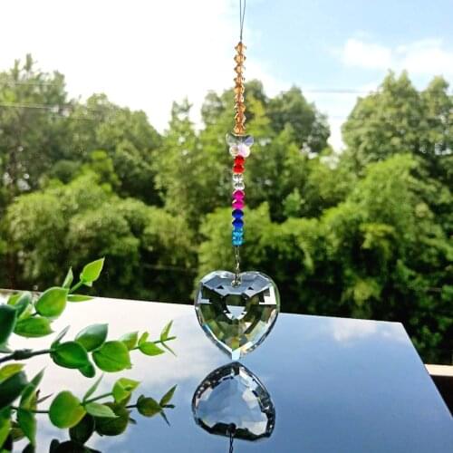 200MM Heart Shape Crystal Prisms DIY Suncatcher Pendants Color Glass Beads Chandelier Crystals Home Decor Hanging Ornament