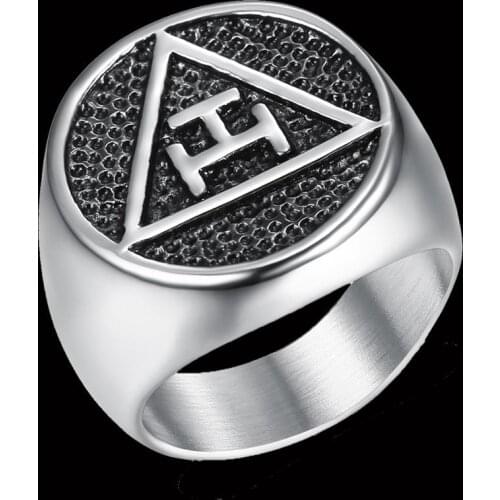 Antique Royal Arch Masonic Mason Rings for Men Women Polished SurfaceTrendy 316 Stainless Steel Classic Letter