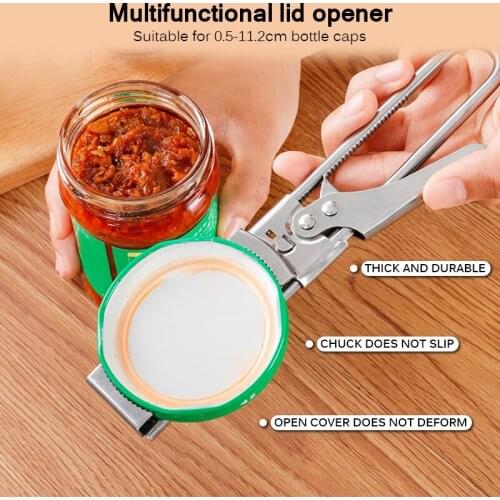 Kitchenware Stainless Steel Adjustable Can Opener Multifunctional Side Cut Manual Jar Bottle Opener Kitchen Accessories gadgets