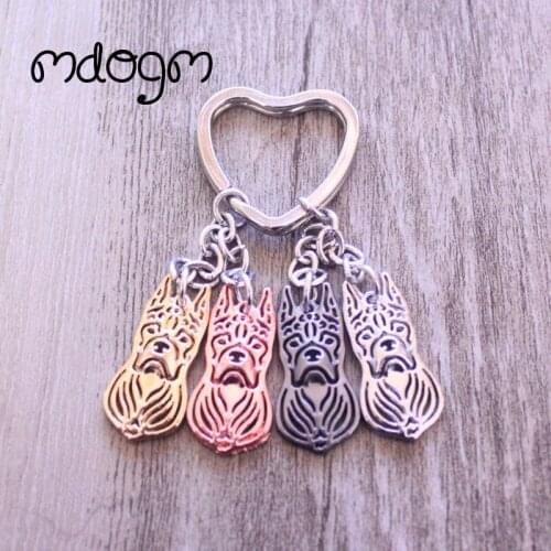 Cute Boxer Dog Animal Gold Silver Plated Metal Pendant Keychain For Bag Car Women Men Girls Boys Love Jewelry K080