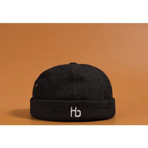 Fashion Mans Vintage Skullcap Hat Womens Cap Brimless Bonnet Beanies Autumn Washed Denim Hat Sailor Cap