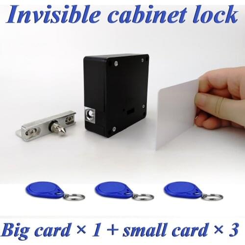 Electronic Cabinet Lock Kit Set, Hidden DIY Lock for Wooden Cabinet Drawer Locker, RFID Card/Tag Entry