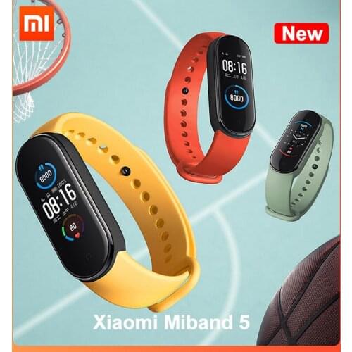 New Xiaomi Mi Band 5 Smart Wristbands Miband 5 24-hour Heart Rate Monitoring Magnetic Charging 5ATM Waterproof