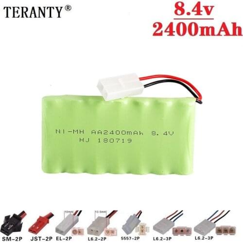 Upgrade 8.4v 2400mah NiMH Battery For Rc Toys Cars Tanks Trucks Robots Guns Boats AA Ni-MH 8.4v Rechargeable Battery Pack 1pcs