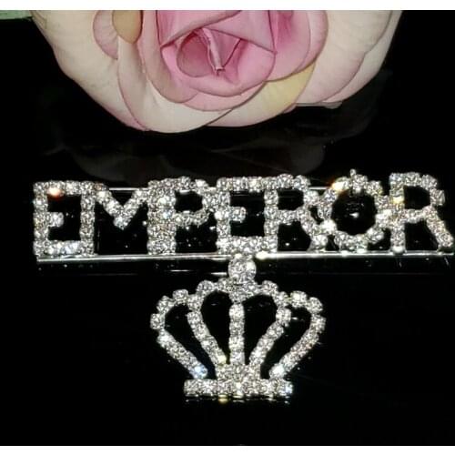 Crystal Handmade "EMPEROR" Word Brooch Pin Gift Blingbling Rhinestone Fashion Jewelry&Accessories WHOLESALE