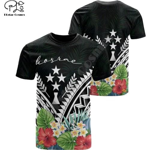 PLstar Cosmos 2021 Kosrae Polynesian Fashion Men/Women Hibiscus T-Shirts 3D Print Summer Short Sleeve Tee Colorful Tops Style-5