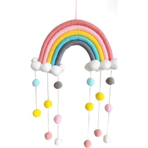 Nordic Cloud Rainbow Raindrop Wall Hangings Decoration For Kid Girls Bedroom Hanging Pendant Baby Bed Tent Hanging Toy Pendant