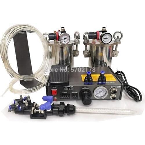 Semi Auto Glue Dispenser for Epoxy Resin AB Mixing Doming Liquid Glue Dispensing Machine Equipment With 2L storage tank