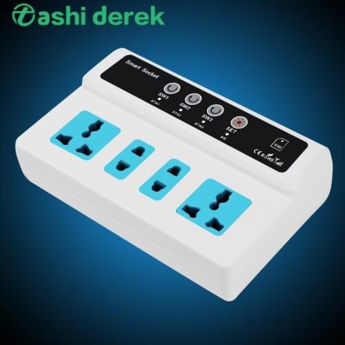 SC4 Wireless Control Socket Temperature-linked 4Button Smart GSM Socket Remote Control Intelligent Socket with Teperature Sensor