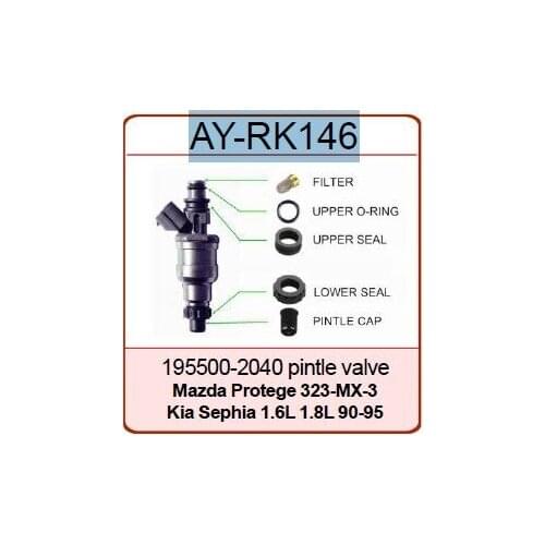 50sets/250Pcs Fuel Injector Repair Kit for Mazda Protege323-MX3 Kia Sephia 1.6/1.8 195500-2040 sevince kit (AY-RK146)