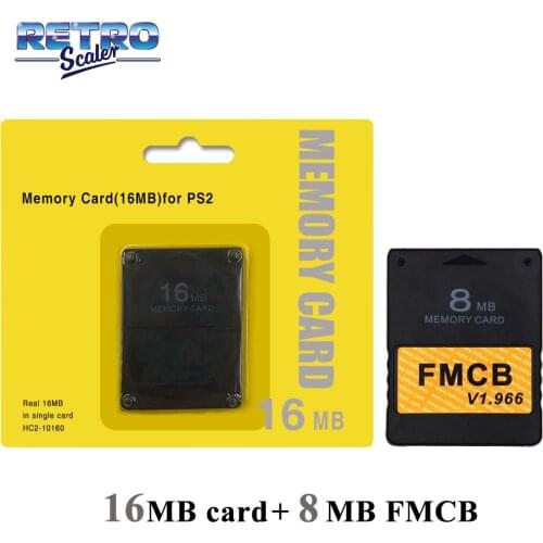 RetroScaler Memory Crad Pack 16MB for ps2+V1.966 FMCB Free McBoot Card 8MB/16MB/32MB/64MB for PS2