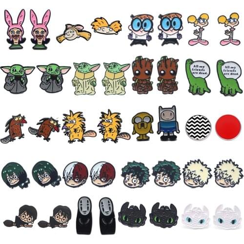 ZF766 1pair Cute Looney Tunes Bird And Cat Cartoon Expression Stud Earrings Female Gift Fashion Jewelry Accessories For Girls
