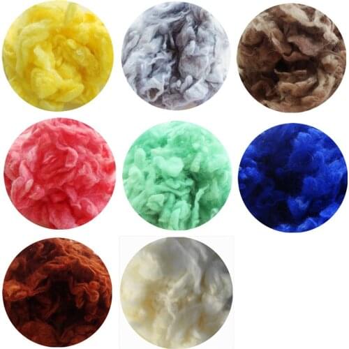 Wool Felt Poke Fun Handmade DIY Teddy Needle Felting 10g/bag Curly Wool Roving Fiber,multicolor 8Bag/lot
