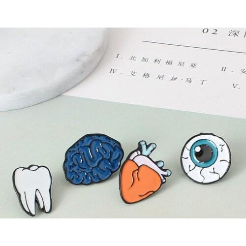 Pins Broche 2021 Sale Classic Color Drip Human Organs Brooch Brain Eye Teeth Brooches Accessories Wholesale Women Men