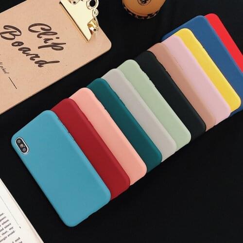Silicone Solid Color Phone Case For Huawei P10 P20 P30 P40 Pro Lite E Soft Cover Candy Color For Huawei P Smart Plus 2019