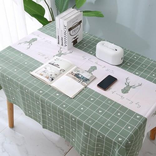Woven Table Cloth PVC Waterproof Oilproof Anti-pollution Tablecloth Kitchen Decorative Rectangular Coffee Cuisine Tablecloth Map
