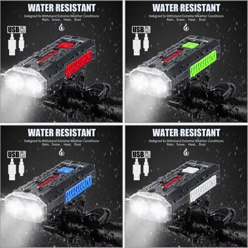 Bike Headlight 1000LM LED head light lamp Horn Bicycle Accessories