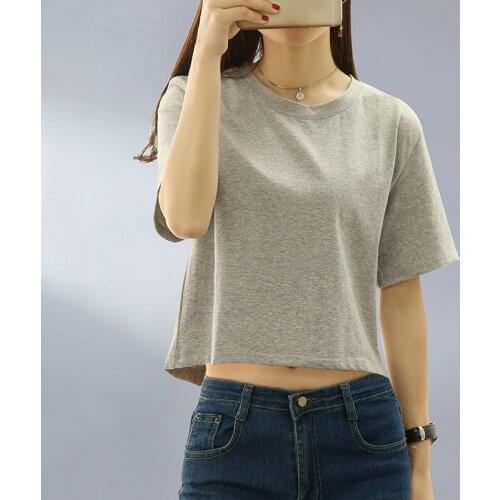 High Quality 7 Color S-XL T-Shirts Women Cotton Loose Short Sleeve Tops Female Casual O-Neck Short T-Shirts Women