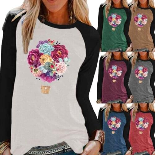 Women Clothing Fashion Printing Graphic Tee Elegent Long Sleeve Round Neck Autumn and Winter Plus Size Loose Shirt Casual Tops