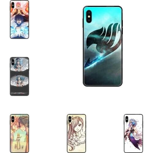 Women For iPhone SE2020 11 12 Plus Pro X XS Max XR 8 7 6S SE 5 5C 5S New Fairy Tail Manga Black Soft TPU Cartoon Pattern Phone