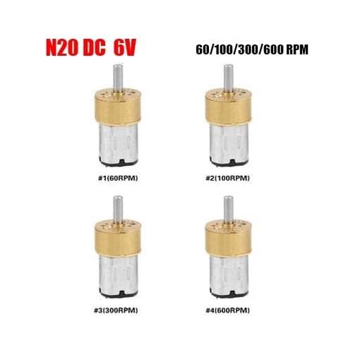 1 Pcs Micro Gear Box 14MM N20 DC6V Dustproof For Robot DIY 60/100/300/600 RPM Parts