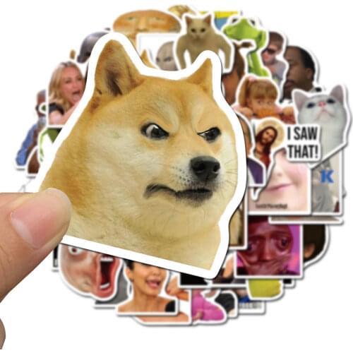 10/50PCS Funny Emoticon Handbook Sticker Funny Creative Water Cup Skateboard Laptop Luggage Waterproof Sticker Dog