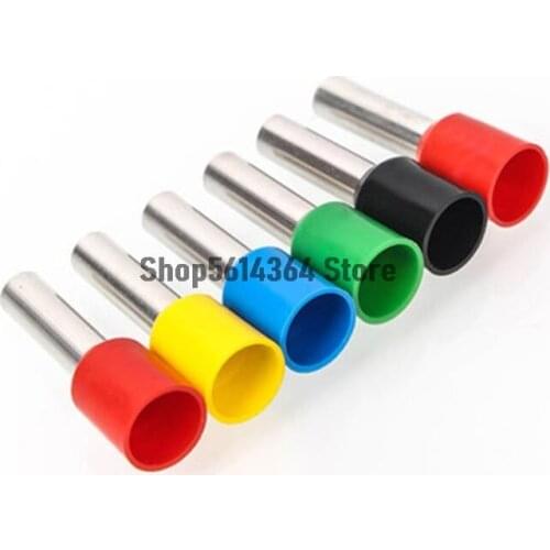 100pcs VE0508 7508 1008 1508 2508 Assorted Color Cover Pre Insulate Ferrules Terminals