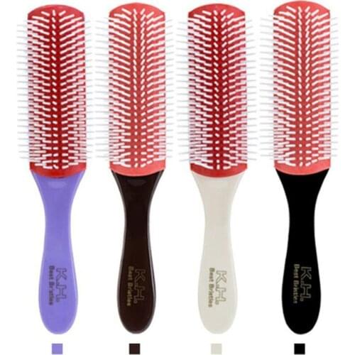 20.5cm Length Anti-static 9 Rows Hair Brush Handcraft Hairbrush Hairdressing Scalp Massager Hair Comb Styling Tools Health New
