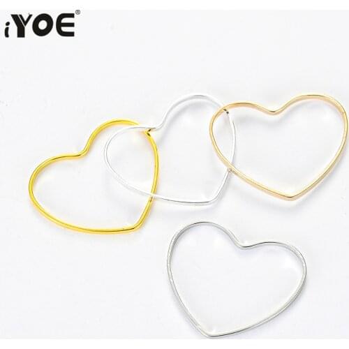 20pcs/Lot 20mm Minimalist Heart Bezel Pressed Resin Frame Mold Closed Rings Pendant For Making Earring Jewelry Finding Supplies