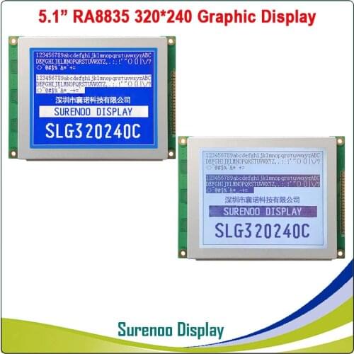 5.1" 320X240 320240 Graphic LCD Module Display Panel Screen LCM with RA8835 Controller Blue Gray LCD, LED Backlight