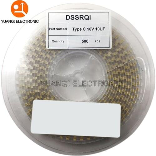 500pcs Type C 68UF 10UF 22UF 47UF 100UF 220UF 330UF Tantalum Capacitor 10V 4V 6.3V 16V 25V 35V 107 226 686 106 337 227 476