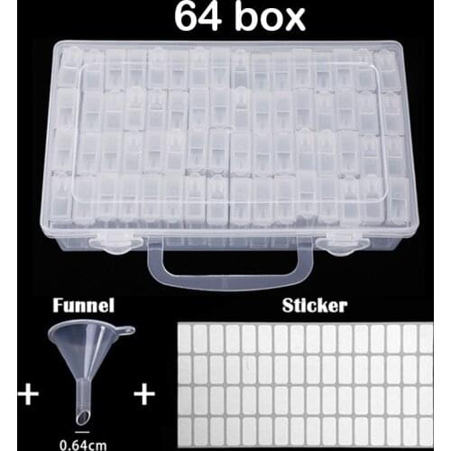 64pcs Diamond Painting Tools Accessories Beads Container Rhinestone Diamond Embroidery Stone Storage Convenience Box
