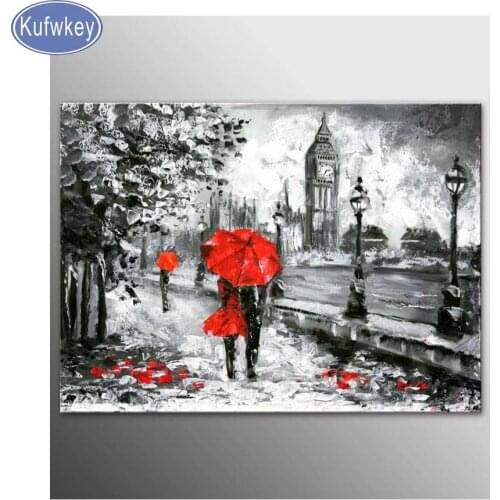 Diamond Embroidery sale,London Street romantic love,5d diamond painting black and white rhinestones of pictures Diamond mosaic