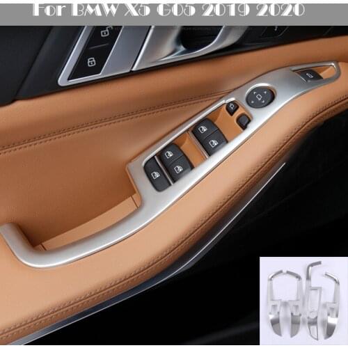 Car Styling Door Armrest panel decoration Covers Stickers Trim for BMW X5 G05 2019 Window Glass Lifting Buttons Auto Accessories