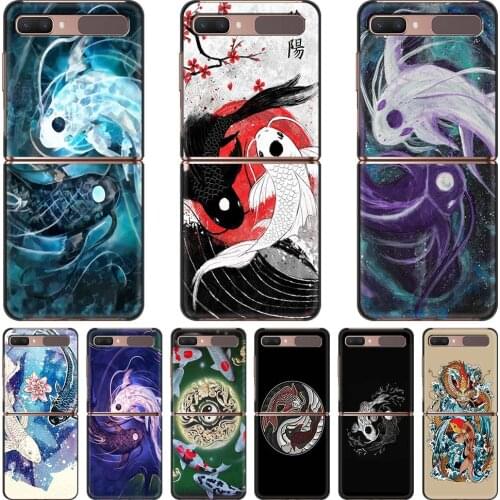 Ying Yang Fish PC Case for Samsung Z Flip Hard Plastic Smart Phone Bag Galaxy Z Flip 5G Folding Splitting Back Cover Coque Shell