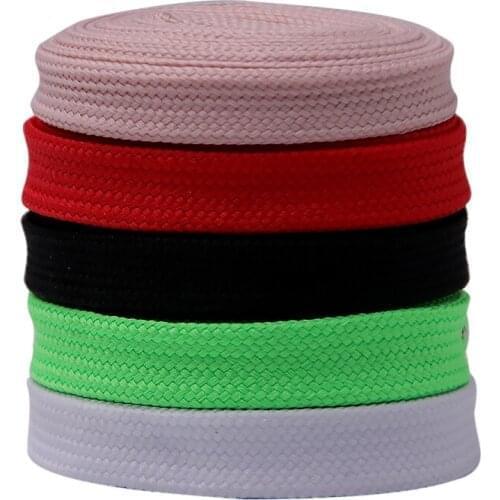 Coolstring 1CM Knitted Mesh Wide Laces Solid Color Polyester Cords With Plastic Tips Normal Shoelaces For Casual Sport Shoes