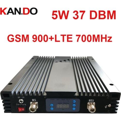 5W 37dbm 85dbi GSM+4G DUAL Band Repeater AGC/MGC 900MHZ+700MHz Signal Booster GSM Repeater band 13 Lte 4G BOOSTER HIGH quality