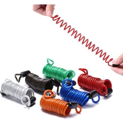 1Pc 1M/1.5M/2.5M Bike Spring Cable Lock Anti-Theft Rope Alarm Disc Lock Bicycle Security Reminder Motorcycle Theft Protection