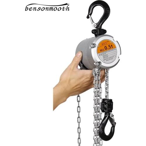 KACC Mini Hand Chain Hoist Hook Mount 0.25/0.5 Ton Capacity 3Meter Lift CE Certificate Portable Manual Lever Block Lifting