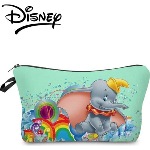 Disney Dumbo Printed Cosmetic Bag Well Made Women Makeup Bag High Quality Cute Elephant Mini Orange Storage Bag Custom Pattern