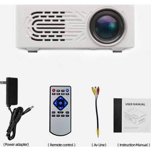 Real TV 1080P HD Mini Projector 400 Lumens Portable Projector Smartphone AV/USB/HDM/Headphones Supporting 25-80 Inch Projection