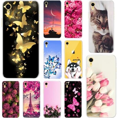 Fashion Case For iPhone XR Case Cute Cartoon Flower Silicone Phone Case Coque For iPhone XR xR Soft TPU Back Cover