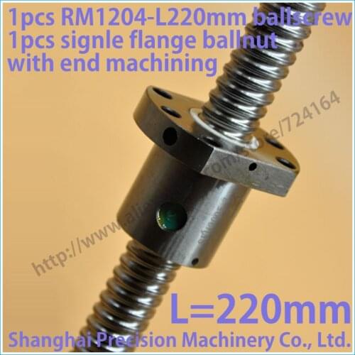 Sfu1204 ball screw set 1pcs SFU1204 -L 220mm+ 1204 BallScrew Ball Nuts for CNC Machine with end machined