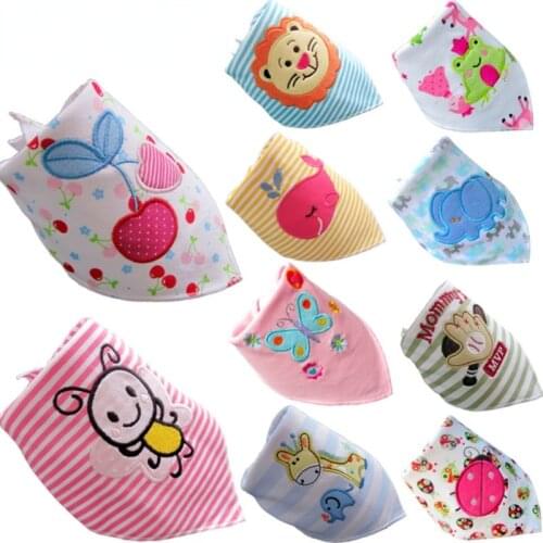 Cotton Baby Kids Bibs Boys Girls Infant Bandana Baberos Bavoir Feeding Clothing Towel Saliva Triangle Babador Newborn